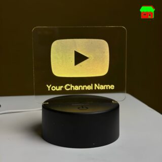 Customizable Youtube Logo Design Acrylic Multicolor Night Lamp